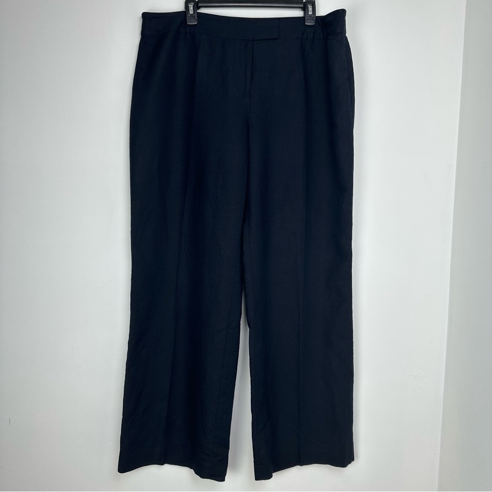 Jones Wear‎ Linen/Rayon Women's Pants Size 18 Navy Summer Business Casual Beachy